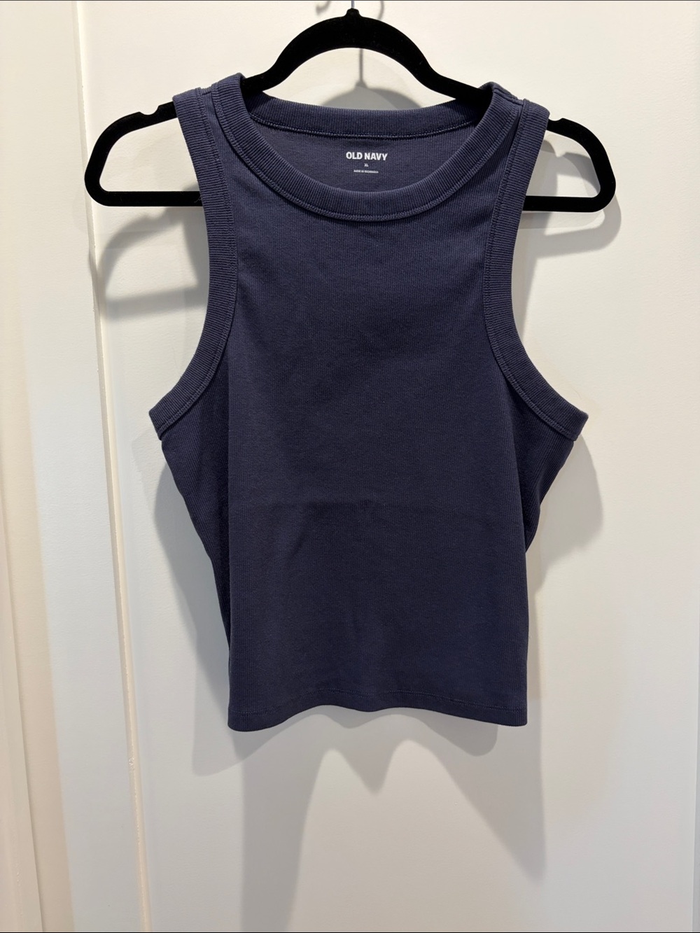 Old Navy Dark Navy Ribbed Crop Tank Top